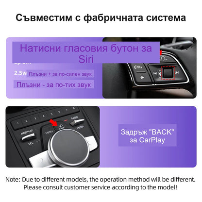 CarPlay за Audi A3/A4/A5/A6/A7/Q2/Q5L/Q7 2014-2022 | MIB