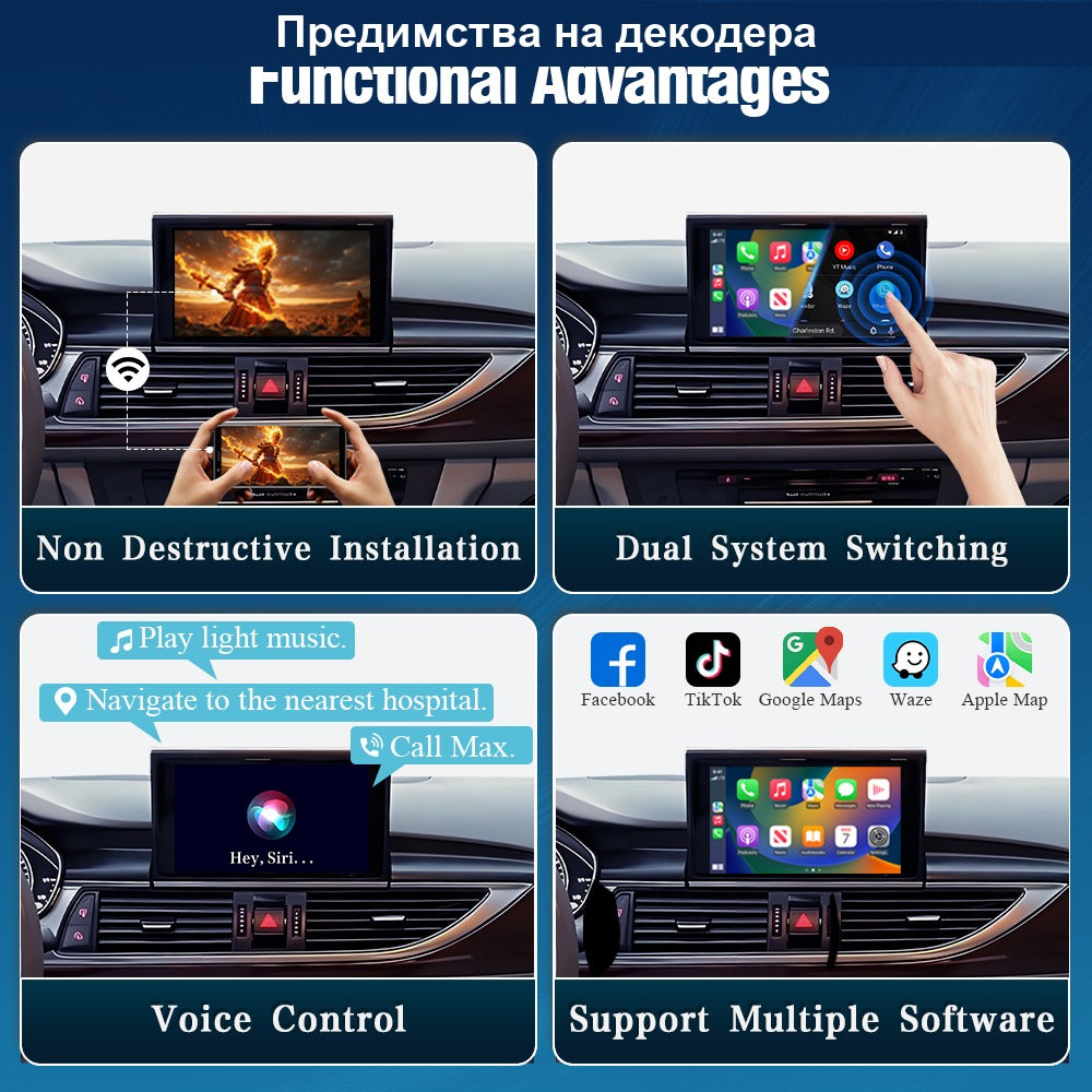 CarPlay за Audi A6 / A7 2010-2015 | MMI 3G (6.5"/7")