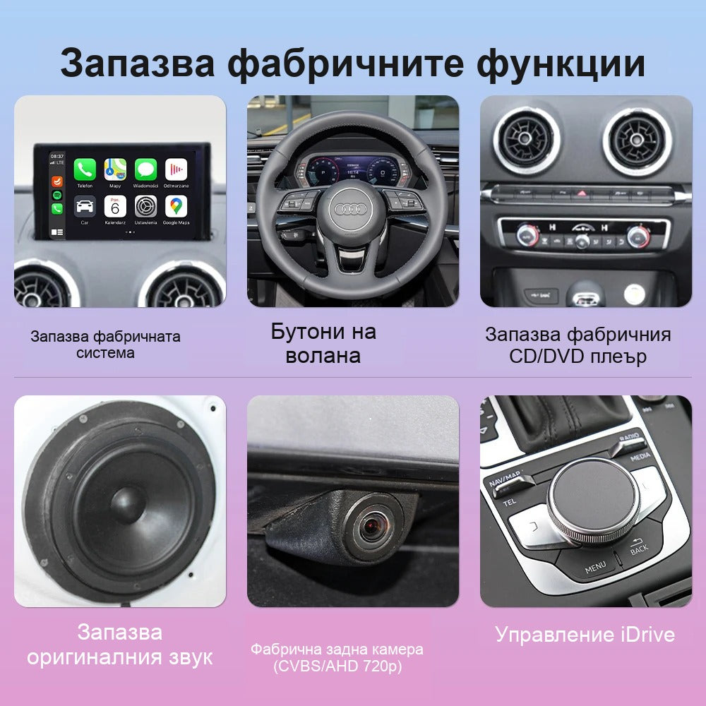 CarPlay за Audi MIB2 / MIB3 | A6 C8, A7 4K, A8 D5, Q8 2018+