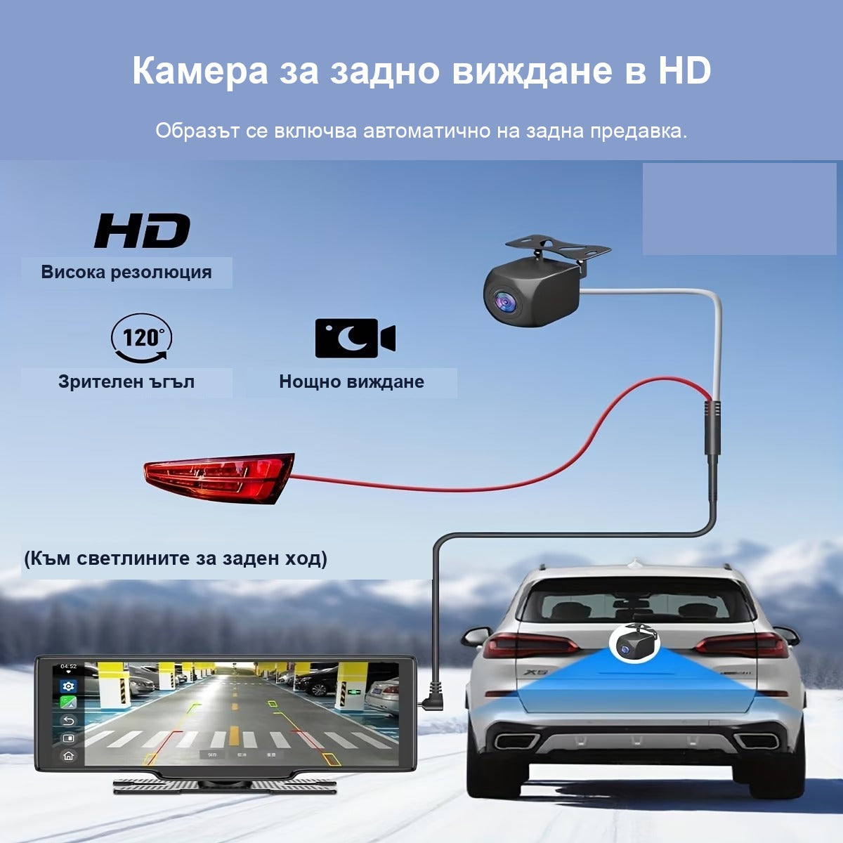 10.26" Преносим CarPlay екран | Безжичен дисплей за кола